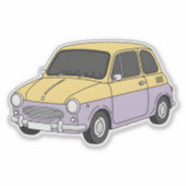 Cooler Klassiker Kleinwagen Aufkleber (Vorderseite)