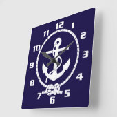 Cooler klassischer und eleganter Seeanker Quadratische Wanduhr (Winkel)