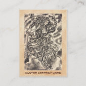 Cooler klassischer Vintager japanischer Visitenkarte (Rückseite)