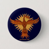 Cooler Knopfentwurf des Phoenix-Feuervogels Button (Vorderseite)