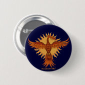 Cooler Knopfentwurf des Phoenix-Feuervogels Button (Vorne & Hinten)