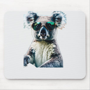 Cooler Koala in einem Jeep mit Ray-Ban Style Sonne Mousepad