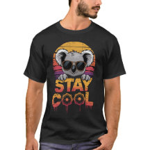 Cooler Koala-T - Shirt bleibe | Retro Sunset Koala