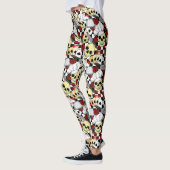 Cooler Koch Skull-Rote Rosen Schwarz-weiß Checkboa Leggings (Links)