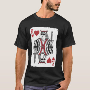 Cooler König der Herz Valentine Tag Spielkarte Po T-Shirt