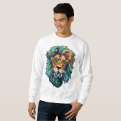 Cooler König – Farbiger Löwe mit Sonnenbrille-Desi Sweatshirt (Vorne ganz)