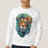 Cooler König – Farbiger Löwe mit Sonnenbrille-Desi Sweatshirt (Vorderseite)
