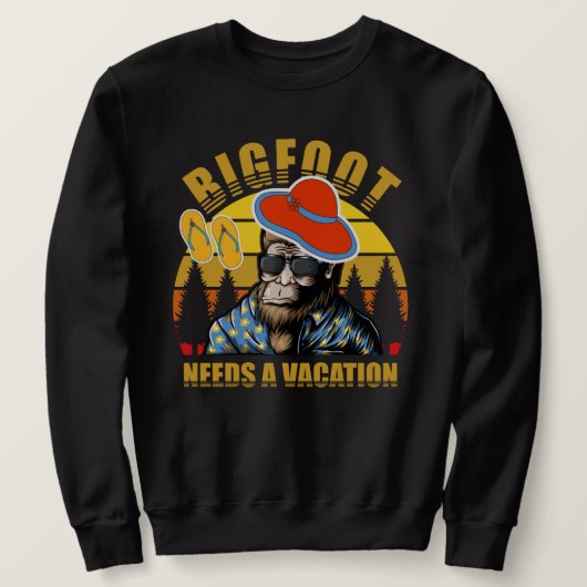 Cooler Kontrast l Funny bigfoot braucht Urlaub Sweatshirt (Design vorne)