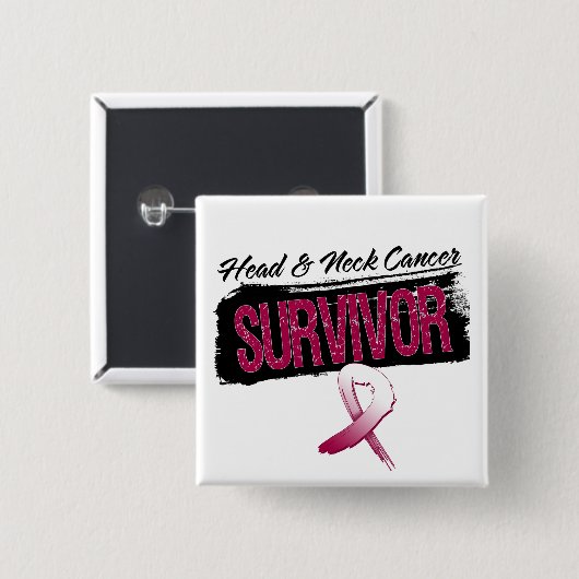 Cooler Kopf-und Nackenkrebs-Überlebender Button (Vorne & Hinten)
