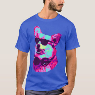 Cooler Korgi DJ mit Kopfhörer Sonnenbrille Pastel T-Shirt