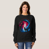 Cooler kosmischer Wolf Galaxy Graphic Space Art Sweatshirt (Vorne ganz)