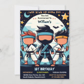 Cooler Krieg Kampf Junge Moon Ninja Krieger 1. Geb Einladung (Vorderseite)