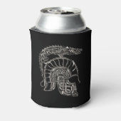Cooler Krieger Metallic-Drachen-Helm Dosenkühler (Kanne Rückseite)