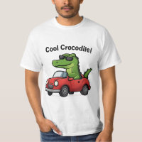 Cooler Krokodil-Cartoon in Sonnenbrille Autofahren