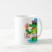 Cooler Krokodil Sommer Vibes Becher Kaffeetasse (VorderseiteRechts)