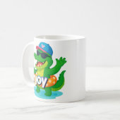 Cooler Krokodil Sommer Vibes Becher Kaffeetasse (Vorderseite Links)