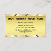 Cooler Kundenservice für goldene Stahlfahrzeuge Visitenkarte (Rückseite)