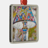 Cooler künstlerischer beflecktes ornament aus metall (Rechts)