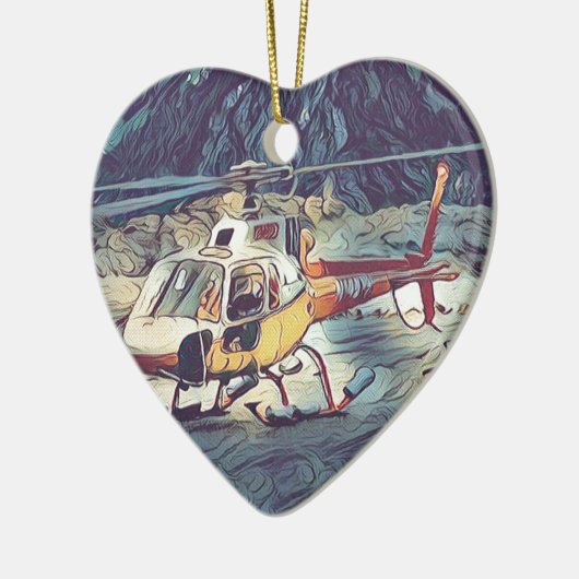 Cooler künstlerischer Hubschrauber Keramik Ornament (Links)