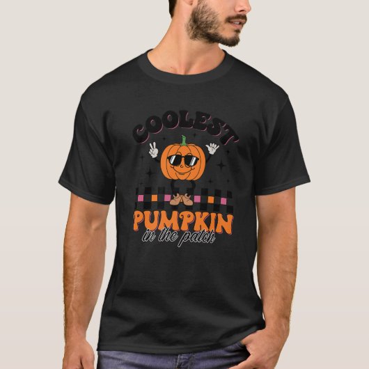 Cooler Kürbis im PatchHalloween-Kleinkind T-Shirt (Vorderseite)