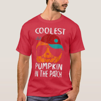 Cooler Kürbis in den Patch Vintager Beängstigender T-Shirt