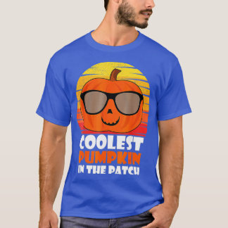 Cooler Kürbis in den Patch Vintager Beängstigender T-Shirt