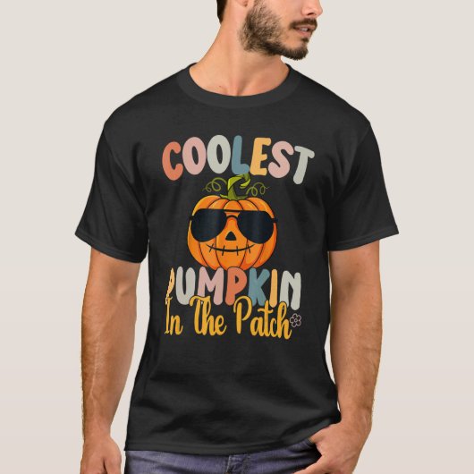 Cooler Kürbis in die Patchkinderjunge Hallowee T-Shirt (Vorderseite)