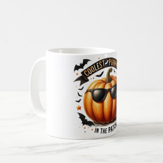 Cooler Kürbis Kaffeetasse (Vorderseite Links)