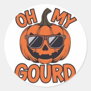 Cooler Kürbis mit Sonnenbrille - Oh My Gourd Runder Aufkleber