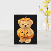 Cooler Kürbis und Bär zu Halloween Karte (Gelbe Blume)