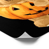 Cooler Kürbis und Bär zu Halloween Poster (Ecke)