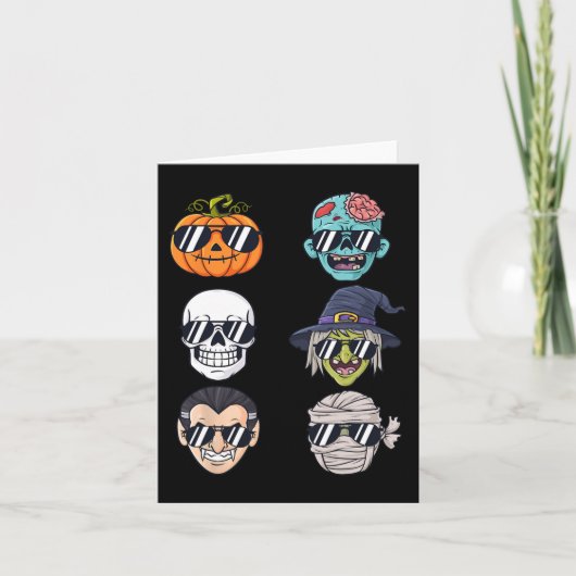 Cooler Kürbiskeil Halloween Skeleton Hexenvampire  Karte (Vorderseite)