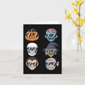 Cooler Kürbiskeil Halloween Skeleton Hexenvampire  Karte (Gelbe Blume)