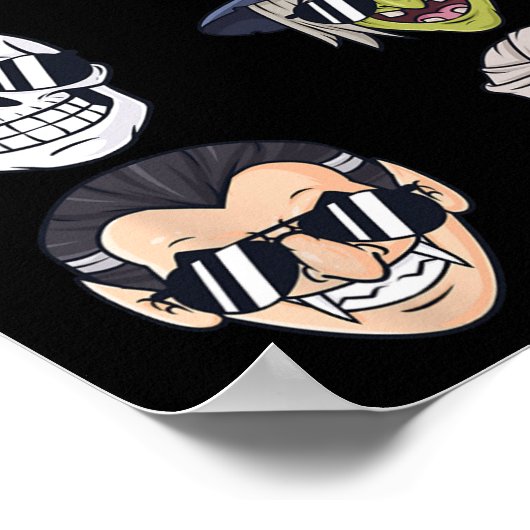 Cooler Kürbiskeil Halloween Skeleton Hexenvampire  Poster (Ecke)