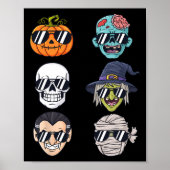Cooler Kürbiskeil Halloween Skeleton Hexenvampire  Poster (Vorne)