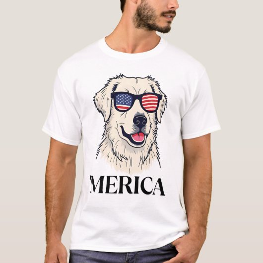 Cooler Labrador "Merica Independence Day Apparel T-Shirt (Vorderseite)
