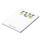 Cooler Labradors Beach Party Cartoon Notizblock (Rotiert)