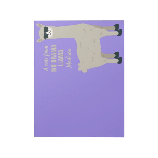 Cooler Lama individuelle Name & Farbe Notizblock (Rotiert)