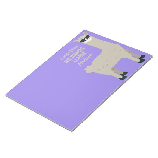 Cooler Lama individuelle Name & Farbe Notizblock (angewinkelt)