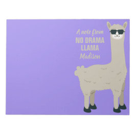 Cooler Lama individuelle Name & Farbe Notizblock