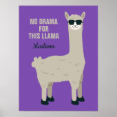 Cooler Lama-individuelle Name, Text- und Farbposte Poster (Vorne)