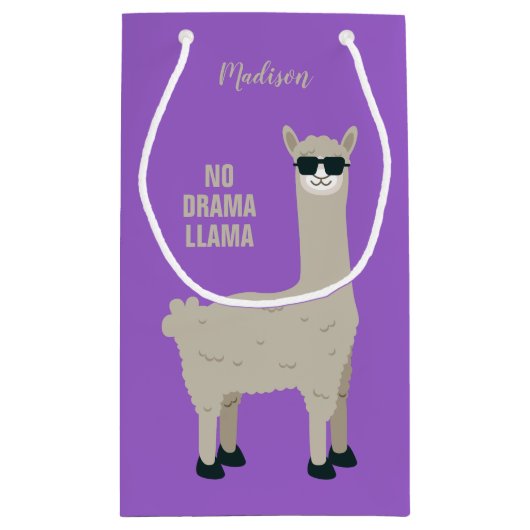 Cooler Lama-individueller Name, Text u. Kleine Geschenktüte (Rückseite)