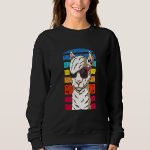 Cooler Lama mit schönem Haarbitter mit Sonnenbrill Sweatshirt