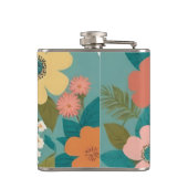 Cooler Lama mit Sonnenbrille floral Flachmann (Rückseite)