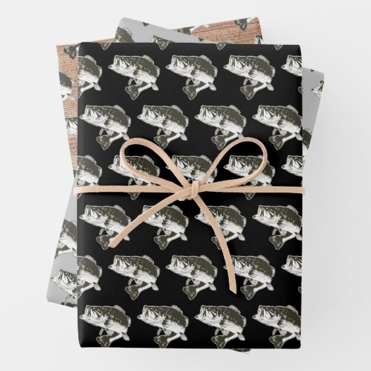 Cooler Largemouth-Bass-Fischfang Männer Geschenkpapier Set (Beispiel)