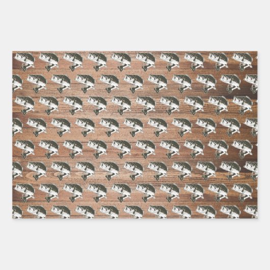 Cooler Largemouth-Bass-Fischfang Männer Geschenkpapier Set (Vorderseite 3)