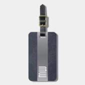 Cooler Ledermetallstreifen fett Monogramm Gepäckanhänger (Vorderseite vertikal)