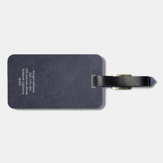 Cooler Ledermetallstreifen fett Monogramm Gepäckanhänger (Rückseite horizontal)