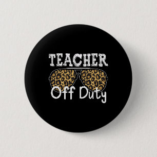 Cooler Lehrer aus der Leoparden-Sonnenbrille zurüc Button