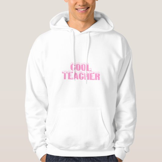 Cooler Lehrer (Rosa) Hoodie (Vorderseite)